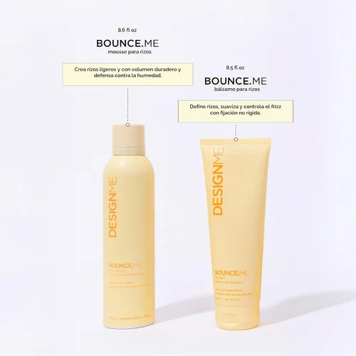 Vista 2 de DESIGNME BOUNCE.ME Curl Cream & Curl Mousse para cabello rizado Define, hidrata, aumenta el rebote y controla el encrespamiento Fórmula
