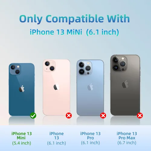 Vista 2 de Compatible con iPhone 13 Mini Bumper Case 5.4 pulgadas, [Protección de borde elevado] [Antihuellas] [Antihuellas] Funda protectora suave y delgada