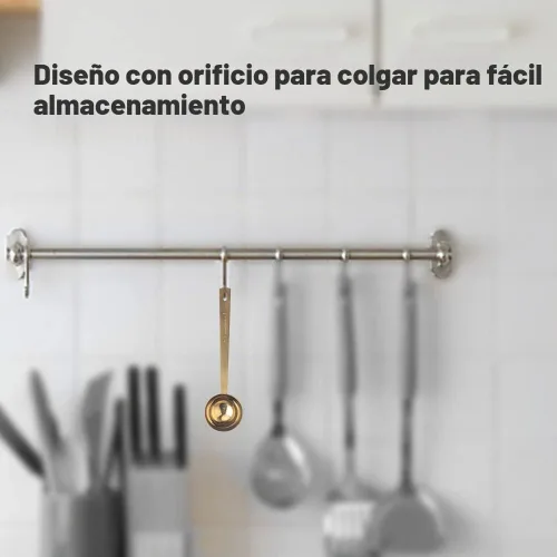 Vista 3 de Cuchara de Café, Juego de Cucharas de Café de Acero Inoxidable Dorado, 1 cucharada (15ml) y 1 cucharada (30ml) de Cuchara, Cuchara Medidora de Oro