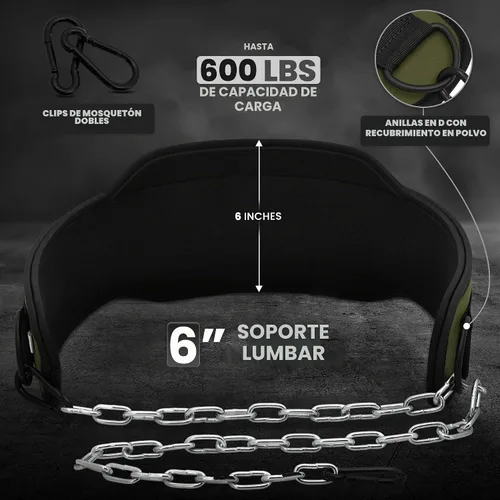 Vista 2 de RDX Cinturón de inmersión para levantamiento de pesas, cadena de acero ajustable de 36 pulgadas, cinturón de inmersión, entrenamiento de gimnasio