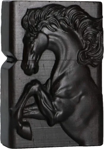 Vista 41 de Caja de carcasa de madera de ébano negro natural tallada para módulo Zippo (Serpiente Cobra)