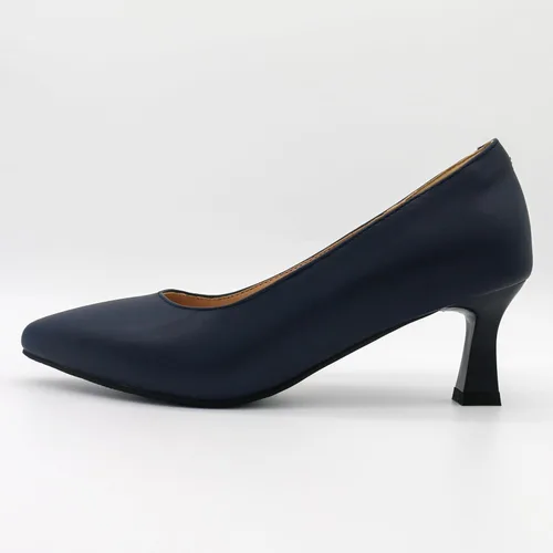 Vista 5 de ALLURENANA Zapatos de tacón bajo para mujer, puntera puntiaguda, gruesos, cómodos, sin cordones, tacón de bloque, puntera cerrada, zapatos de vestir