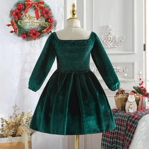 Vista 3 de ODIZLI Vestido mameluco de terciopelo para niñas y bebés, vestido de manga larga para otoño e invierno