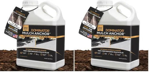 Vista 12 de DOMINATOR Mulch Anchor - Pegamento de mantillo para paisajismo Spray de pegamento para mantillo de goma, virutas de madera, paja de pino, cedro