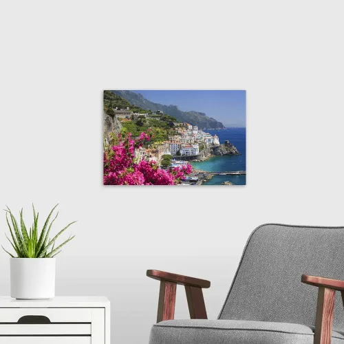 Vista 3 de Italia, Campania, Costa de Amalfi, Amalfi, lienzo para pared, obra de arte