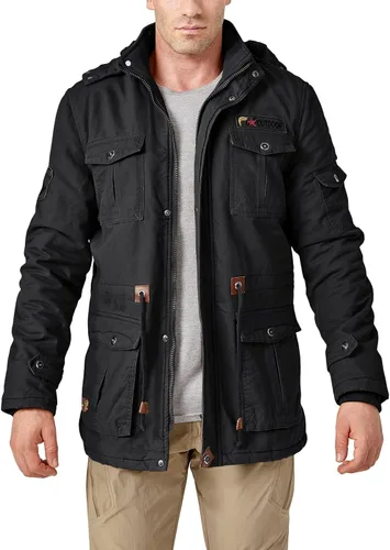 Vista 4 de CRYSULLY - Abrigo de invierno con capucha extraíble para hombre