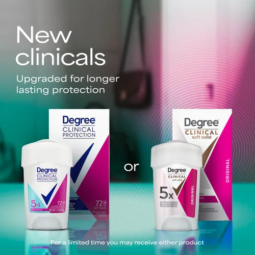 Vista 8 de Degree desodorante y antitranspirante con protección clínica, para ducha de 1.7 oz, 5 en 1, 1.7 onza Para sudar estrés, te ayuda a mantenerte seco