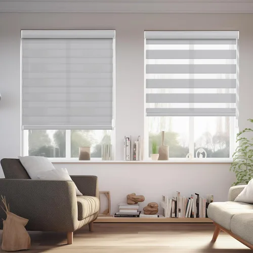 Vista 13 de Persianas de cebra Changshade para ventanas interiores con filtro de luz, persianas de cebra con cordón para puertas corredizas de vidrio
