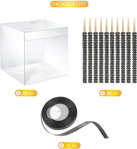 Vista 4 de MGWOTH Cajas para Manzanas Acarameladas con Agujero para Palo Brillante, Paquete de 20 Kit de Envoltura para Manzanas de Caramelo con Contenedores