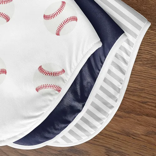 Vista 5 de Sweet Jojo Designs Béisbol Sports - Paños absorbentes para eructos para bebé recién nacido, rojo y blanco americana, paquete de 3 paños para baba