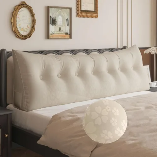 Vista 26 de WOWMAX - Almohada grande triangular con respaldo para cabecera, almohada de posicionamiento para lectura en forma de cuña, con funda extraíble