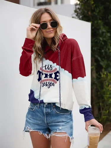 Vista 3 de Sudadera con capucha de manga larga con cordón para mujer, casual, holgada, con bolsillos