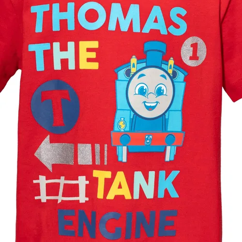 Vista 4 de Thomas & Friends Tank Engine - Paquete de 2 camisetas para niños pequeños a niños pequeños
