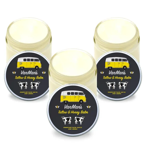Vista 14 de Bálsamo de sebo de res y miel de Vanman - Hidratante facial de sebo con sebo de res alimentado con pasto para la piel y aceites esenciales, miel