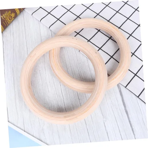 Vista 5 de LIOOBO Anillos de gimnasia de madera con correas ajustables, anillos de ejercicio para niños, entrenamiento de fuerza, fitness al aire libre