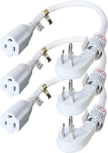 Vista 9 de FIRMERST 1875 W Cable de extensión de enchufe plano de 1 pie, 15A 14 AWG negro