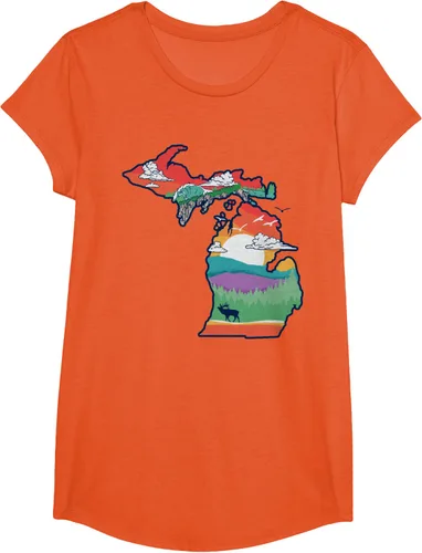 Vista 34 de Michigan Outside - Camiseta con ilustración artística