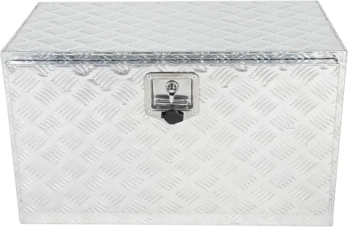 Vista 12 de Caja de herramientas de aluminio negro resistente de 16 x 7.5 x 10 pulgadas con cerraduras y llave de cierre con mango en T, caja de herramientas
