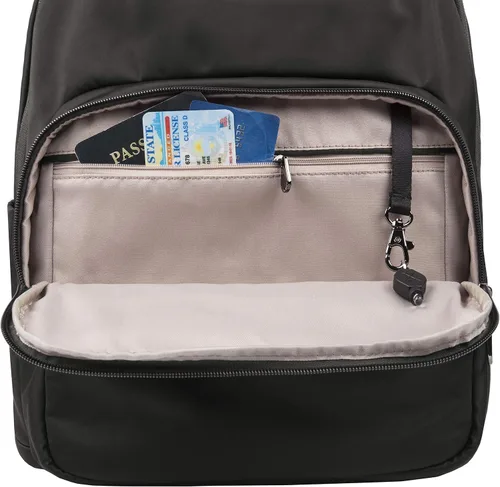 Vista 4 de Travelon Mochila pequeña antirrobo Essentials, Negro -, Mochila