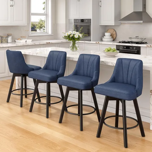 Vista 30 de REONEY Counter Height Swivel Bar Stools, 24" Modern Upholstered Barstools
