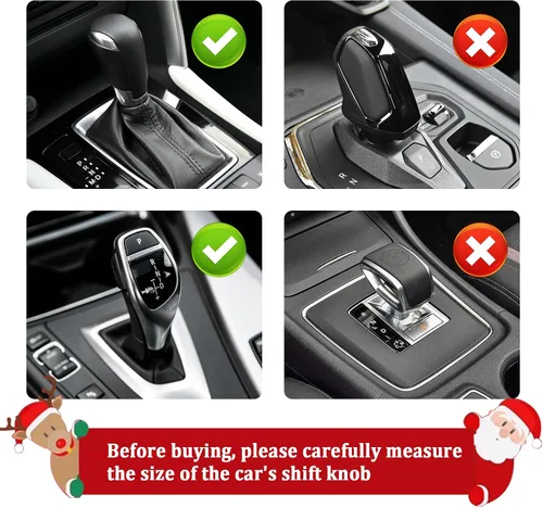 Vista 5 de Cubierta para palanca de cambios de coche con capucha OFBAND, cubierta para perilla de cambios de coche de Navidad para palanca de cambios