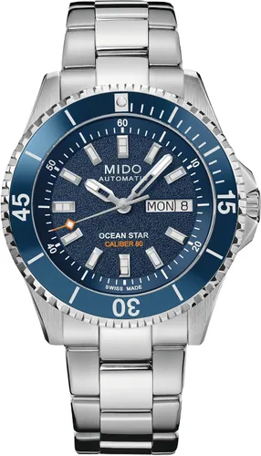 Vista 17 de MIDO Ocean Star 200 - Reloj suizo automático para hombre - Caja de acero inoxidable - Calendario día/fecha - Bisel giratorio