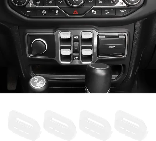 Vista 15 de RT-TCZ - Cubierta decorativa para interruptor de botón de ventana de consola central, accesorios interiores compatibles con Jeep Wrangler JL JLU
