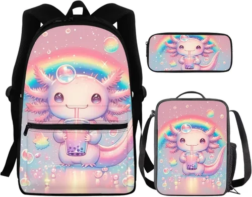Vista 68 de FOR U DESIGNS Fuego baloncesto impreso niños escuela mochilas viaje mochila libro bolsa
