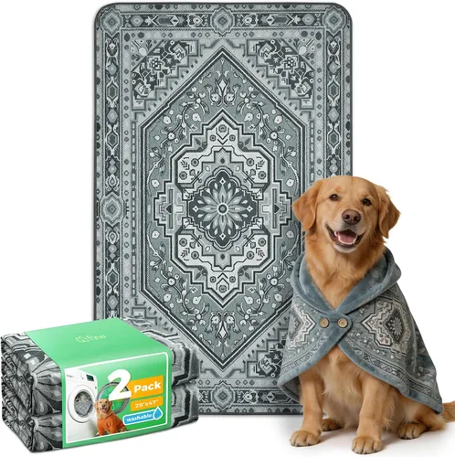 Vista 7 de FXW Almohadillas lavables para orina para perros, almohadillas para cachorros con súper absorbentes, diseñadas específicamente para jaulas de 24