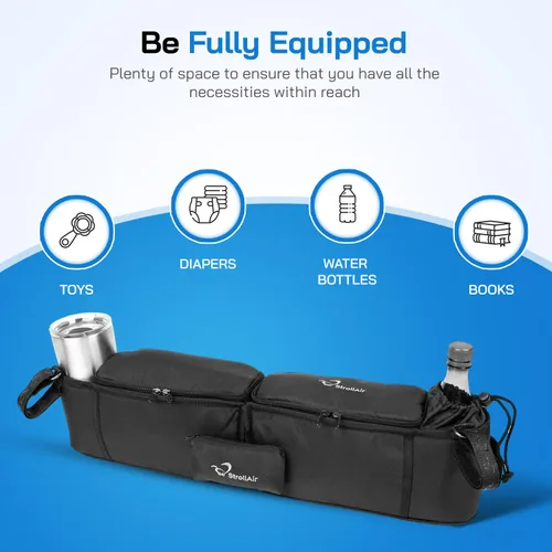 Vista 5 de Bolsa organizadora StrollAir, para colocar en un carrito de bebé, color negro