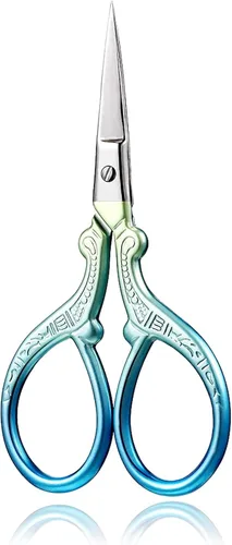 Vista 13 de BIHRTC Tijeras pequeñas para manualidades de 3.6 pulgadas, tijeras rectas y afiladas de acero inoxidable para bordado, costura, oficina, Torre Negra