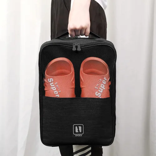 Vista 3 de IMCUZUR Shoe Bag for Travel, Shoes Packing Organizer Bag for Women and Men, Holds Shoes up to Size 13 (Black)
