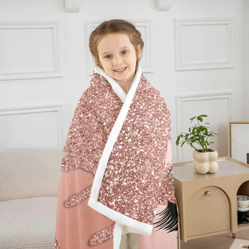 Vista 4 de Erosebridal Manta de vellón de pestañas de 40 x 50 pulgadas, hermosa manta de maquillaje femenino para niñas y mujeres, decoración de dormitorio