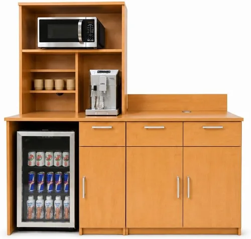 Vista 19 de BREAKtime Armario para microondas con almacenamiento de base de 2 puertas, gabinete de oficina comercial, totalmente montado, 72 pulgadas de ancho x