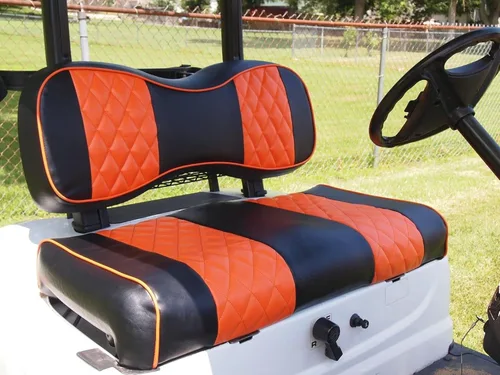 Vista 19 de Huskey Parts Company EZGO - Funda de asiento delantero naranja con costuras de diamante Medalist TXT 94-13, carrito de golf, 2 unidades naranja