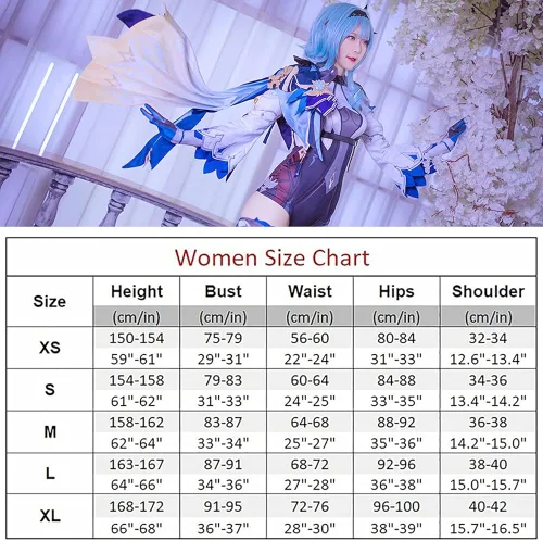 Vista 5 de MZXDY Eula - Disfraz de cosplay de Genshin Impact, conjunto completo de uniforme de Halloween para mujer