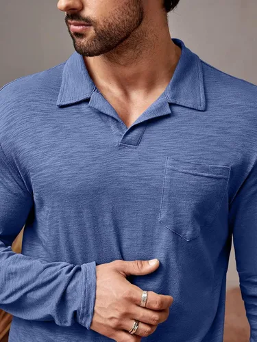 Vista 2 de Wihion Camisetas de manga larga para hombre, estilo casual, camisetas básicas