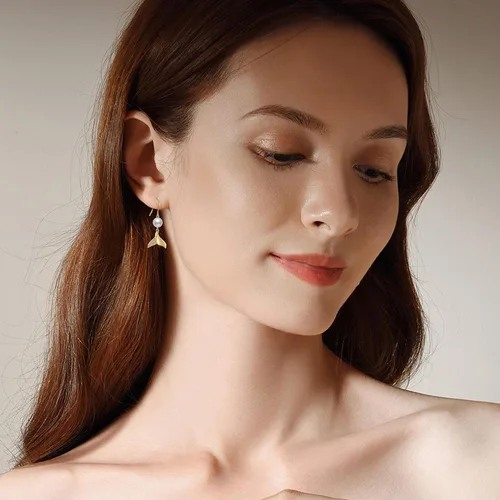 Vista 2 de Aretes de oro de 14 quilates, aretes de oro macizo, joyas, regalos de Navidad para mujeres y niñas
