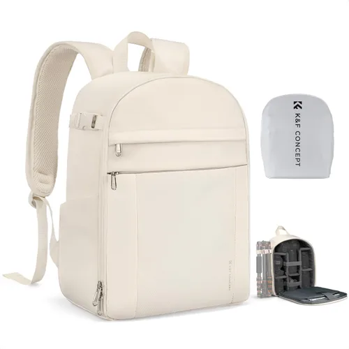 Vista 10 de K&F CONCEPT Mochila ligera para cámara, bolsa de fotografía profesional compatible con cámaras Canon/Nikon/Sony y accesorios para lentes, funda