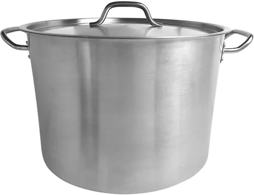 Vista 9 de TrueCraftware - Olla de acero inoxidable de 8 cuartos con tapa - Olla grande de inducción resistente, utensilios de cocina para cocinar a fuego