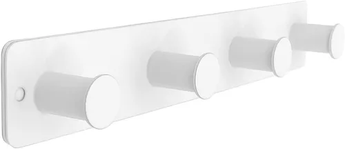 Vista 12 de Perchero pequeño montado en la pared, ganchos negros adhesivos y atornillados, ganchos de pared de acero inoxidable para colgar sombreros, toallas