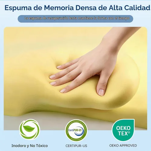 Vista 7 de Almohada cervical cervical para dormir, almohada ergonómica de contorno para dolor de cuello y hombros con funda de almohada, almohadas de espuma