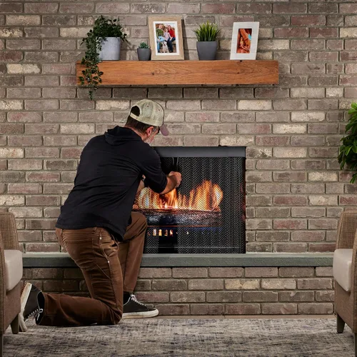Vista 6 de UniFlame, Pantalla de chispa de chimenea de 48 pulgadas x 22 pulgadas, kit de varilla no incluido