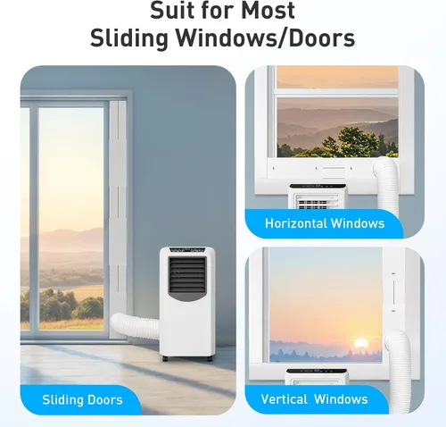 Vista 7 de AGPTEK Kit de ventilación de ventana para aire acondicionado portátil con manguera de 5.9 pulgadas, placas de sellado de ventana ajustables de 16.9