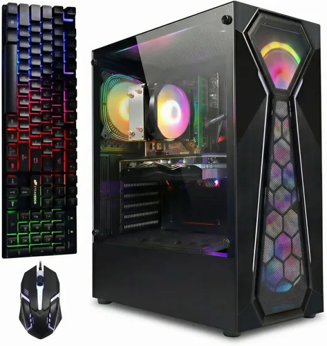Vista 8 de STGAubron Computadora de escritorio para videojuegos, Radeon RX 560 4G GDDR5, Intel Core i5 3.2G hasta 3.6G, 16G RAM, 512G SSD, WiFi 600M, BT 5.0