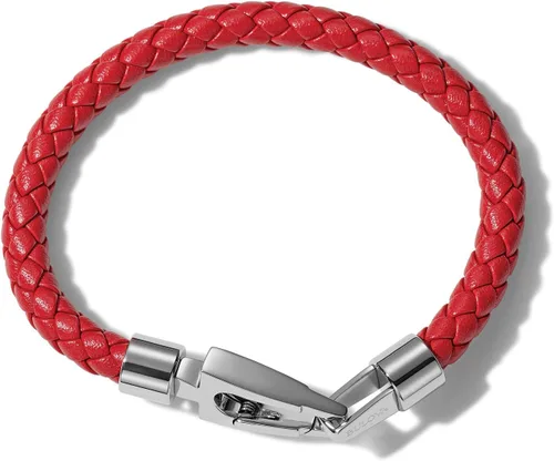 Vista 5 de Pulsera de cuero trenzado con estrella marina para hombre con cierre de diapasón