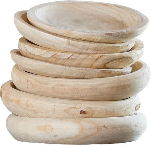 Vista 3 de Santa Barbara Design Studio Natural - Grande - Tazón de madera de Paulownia