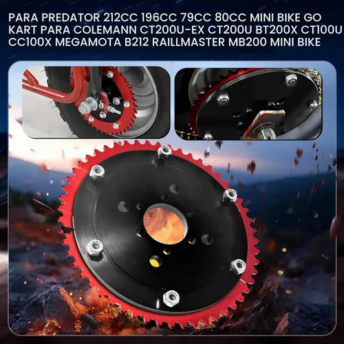 Vista 3 de Piñón dividido universal de cadena 35 de 53T con adaptador para Predator 212cc 196cc 79cc Go Kart Mini Bike CT200U-EX CT200U BT200X CT100U MB200