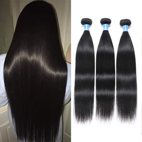 Vista 14 de Mechones de cabello 10A Remy peruano, cabello lacio, sedoso, 100 % sin procesar