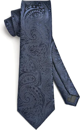 Vista 27 de HISDERN Corbatas para hombre, corbata de cachemira y bolsillo cuadrado tejido clásico floral para hombre, corbata de fiesta de boda